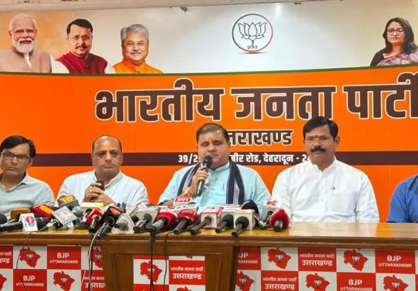 Vande Mataram Controversy: Mahendra Bhatt addresses Vande Mataram Controversy and targets Congress in Dehradun