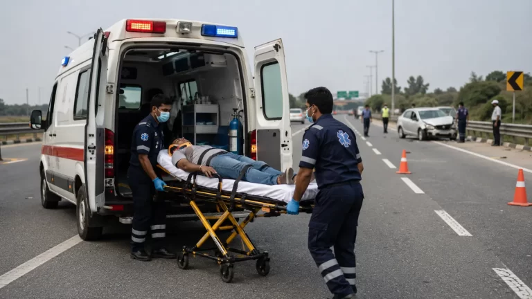 NHAI 10-minute ambulance response rule on national highways with emergency services