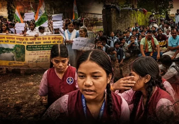 Gen Alpha Protest Bhopal: 300-400 students protest proposed DMS-KV merger