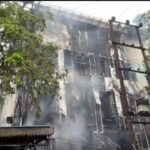 Greater Noida factory fire Firefighters at rescue operation after wall collapse
