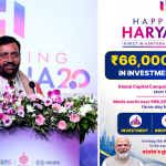 Haryana Investment Summit: Haryana Chief Minister Nayab Singh Saini addressing industry leaders and investors during Happening Haryana 2.0 investment outreach in Mumbai.