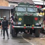 Kulgam terror attack: Security personnel at the site in Jammu and Kashmir after terrorists killed two migrant workers from Chhattisgarh.