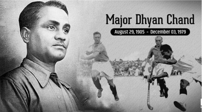 Major Dhyan Chand playing hockey and India winning Olympic gold
