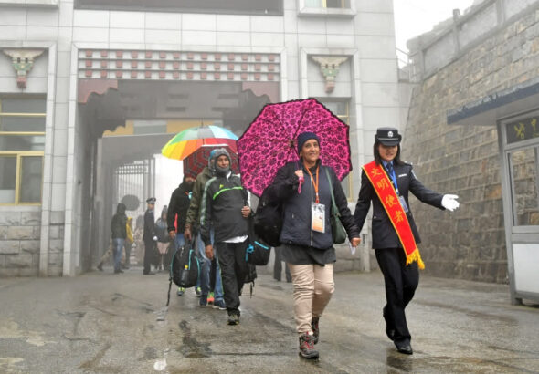 Nathu La Pass on the India-China border, historic trade route connecting Sikkim with Tibet
