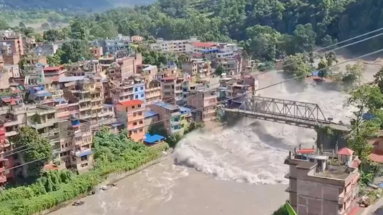 Nepal Flood 2026: Rising Bhotekoshi River water level in flood-affected areas