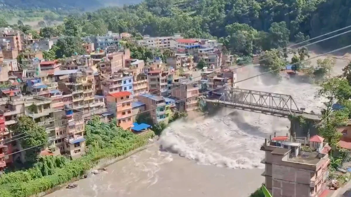 Nepal Flood 2026: Rising Bhotekoshi River water level in flood-affected areas