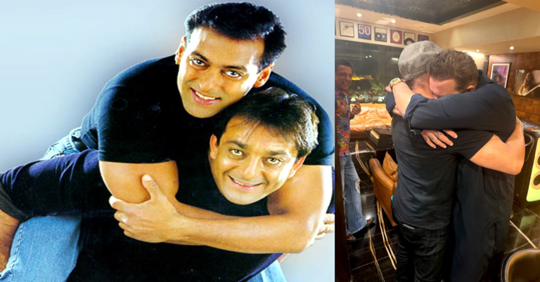 Salman Khan Sanjay Dutt Reunion: Salman Khan hugging Sanjay Dutt during their emotional reunion