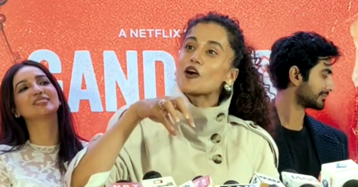 Taapsee Pannu Kangana Ranaut: Taapsee Pannu responding to a Kangana Ranaut question during the Gandhari trailer launch in New Delhi