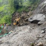 Yamunotri Highway in Uttarkashi, leaving pilgrims and local residents stranded while road clearance operations continue.