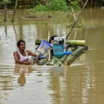 Flood Update India showing severe flooding in Kerala, Assam and Odisha after heavy rainfall