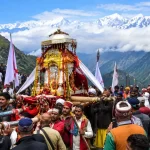 Maa Nanda palanquin during Nanda Devi Raj Jat Yatra 2026 in Chamoli Uttarakhand