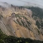 Nepal Landslide after heavy rain and flooding in mountainous areas