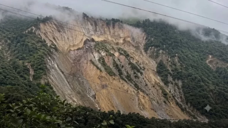 Nepal Landslide after heavy rain and flooding in mountainous areas