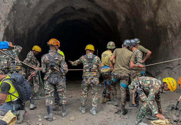 Nepal Tunnel Rescue operation in Trishuli as 39 workers remain missing