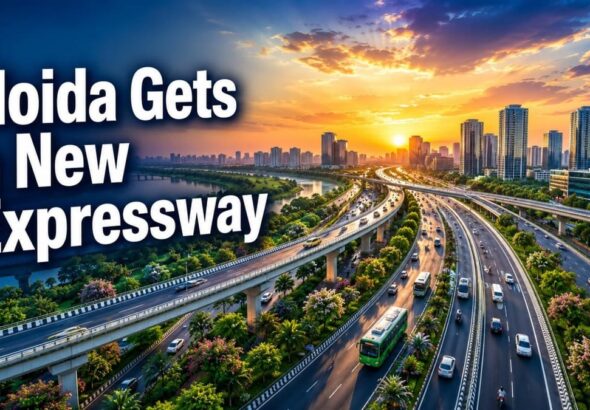 Noida New Expressway four-lane road project connecting sectors near Yamuna