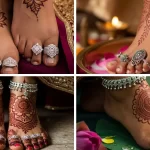Silver toe ring worn by a married woman with traditional Indian jewelry