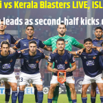 Inter Kashi vs Kerala Blasters 2026-27 match in Pune featuring Vibin Mohanan's first-half goal and Kerala Blasters players