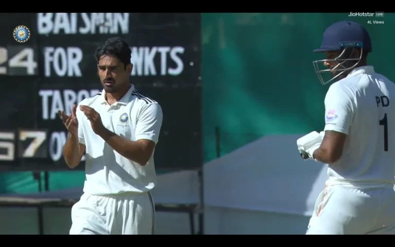 Mukesh Choudhary 5 Wickets: Mukesh Choudhary bowling for Rest of India against Jammu and Kashmir in the Irani Cup 2026