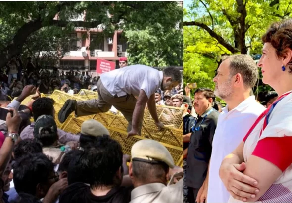 Rahul Gandhi EC Protest: opposition MPs during the Election Commission protest in New Delhi