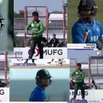 Saim Ayub performs baby celebration after dismissing Vaibhav Suryavanshi